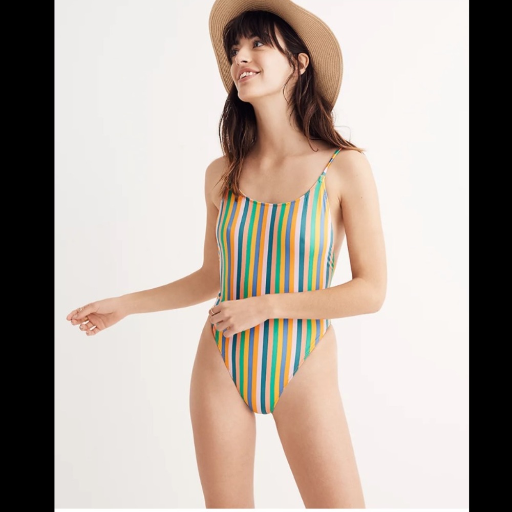 J.Crew Playa Newport Scoopback One-Piece Swimsuit in Stripe